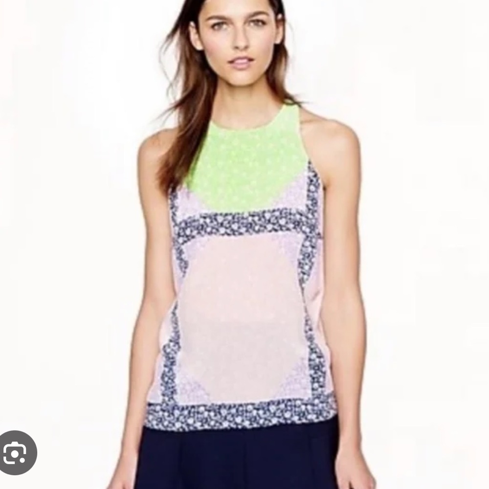 J. Crew Floral Silk Tank Top